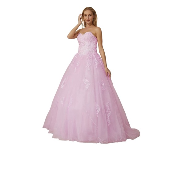 Boutique | Soft Pink Ball Room Gown with Train - Picture 3 of 6